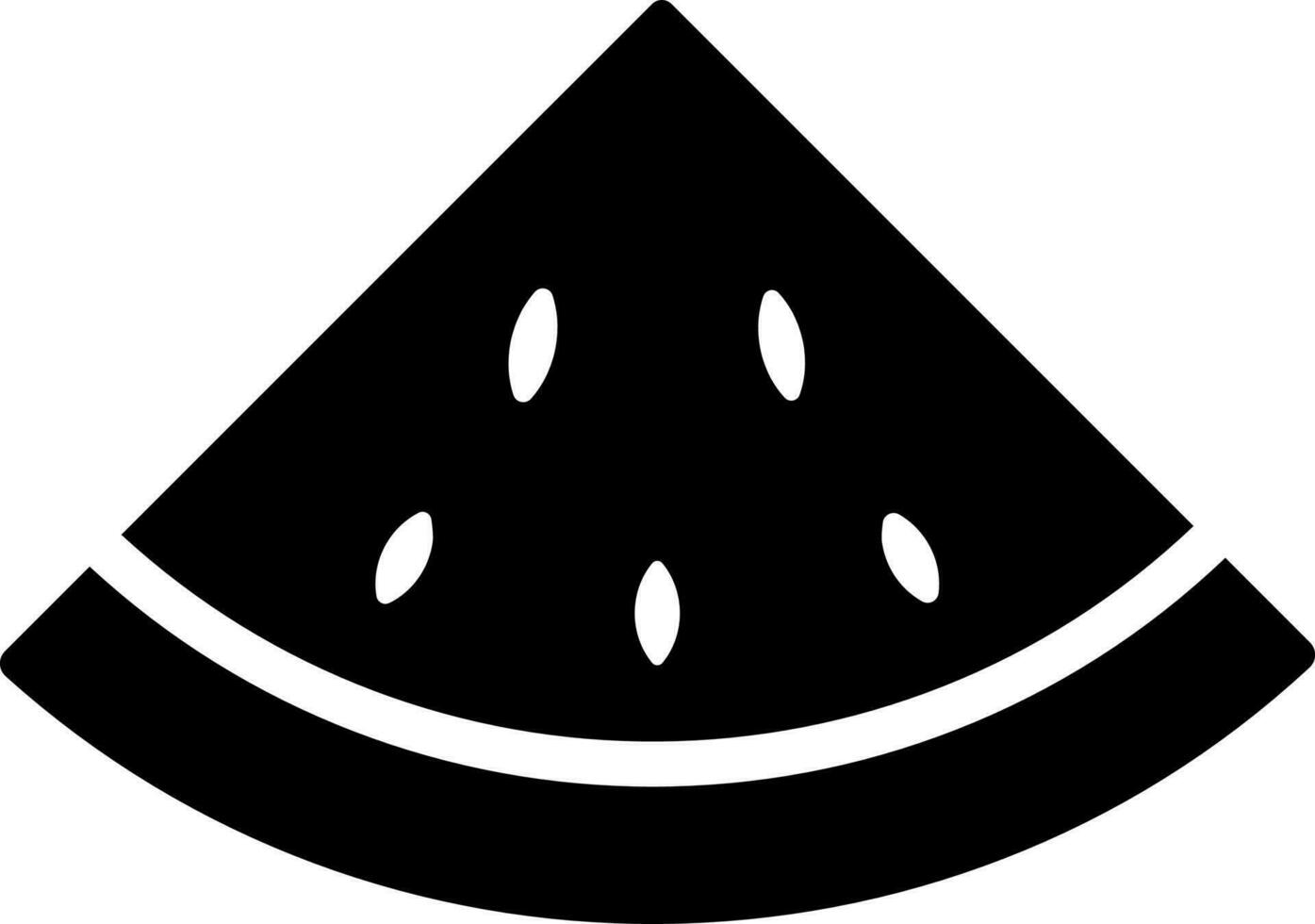 Watermelon slice glyph icon or symbol. vector