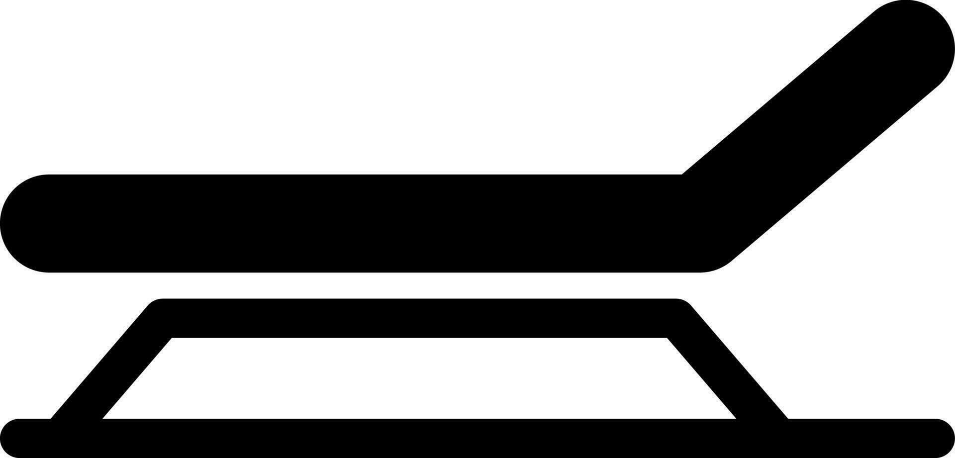 Lounger chair icon in black color. vector