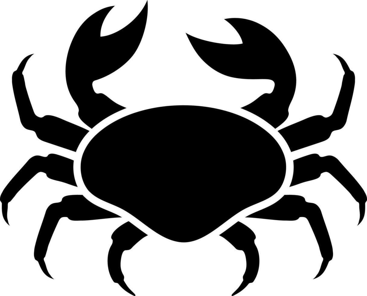 Crab glyph icon in flat style. vector