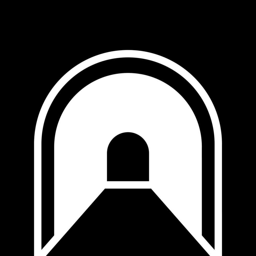 Black and White tunnel icon in flat style. vector