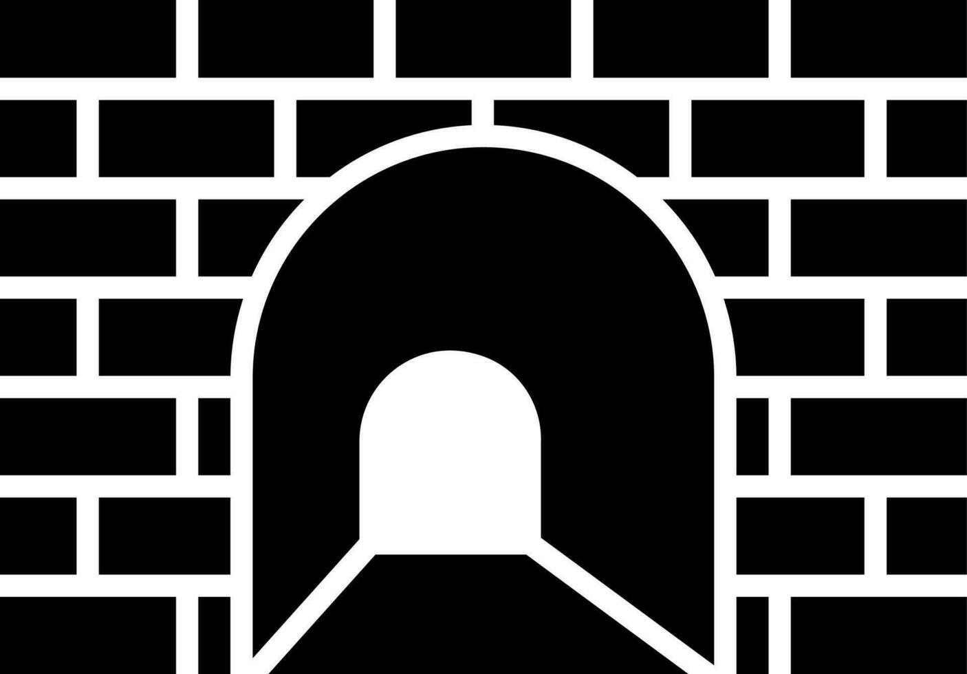 Underground tunnel icon in Black and White color. vector