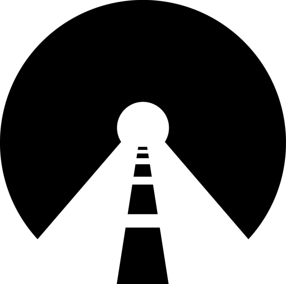 Vector illustration of Road tunnel in Black and White color.