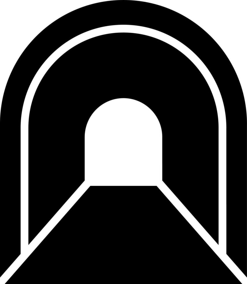 Black and White illustration of tunnel icon. vector