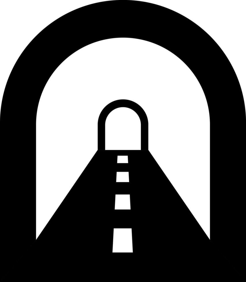 Inner tunnel icon or symbol in Black and White color. vector