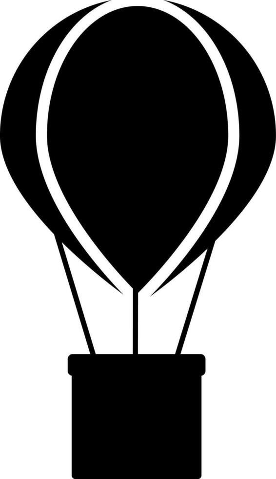 Hot Air Balloon icon in Black and White color. vector