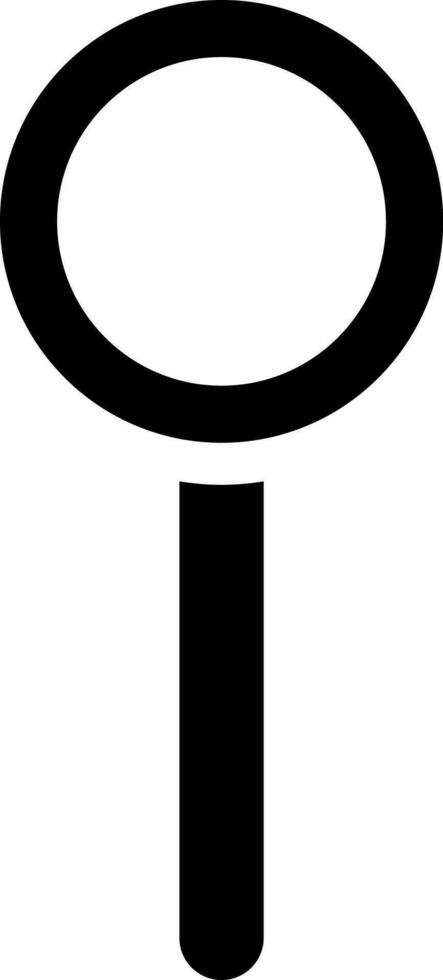 Magnifying glass icon or symbol in Black and White color. vector