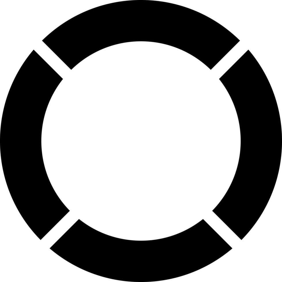 Black and White lifesaver icon or symbol. vector