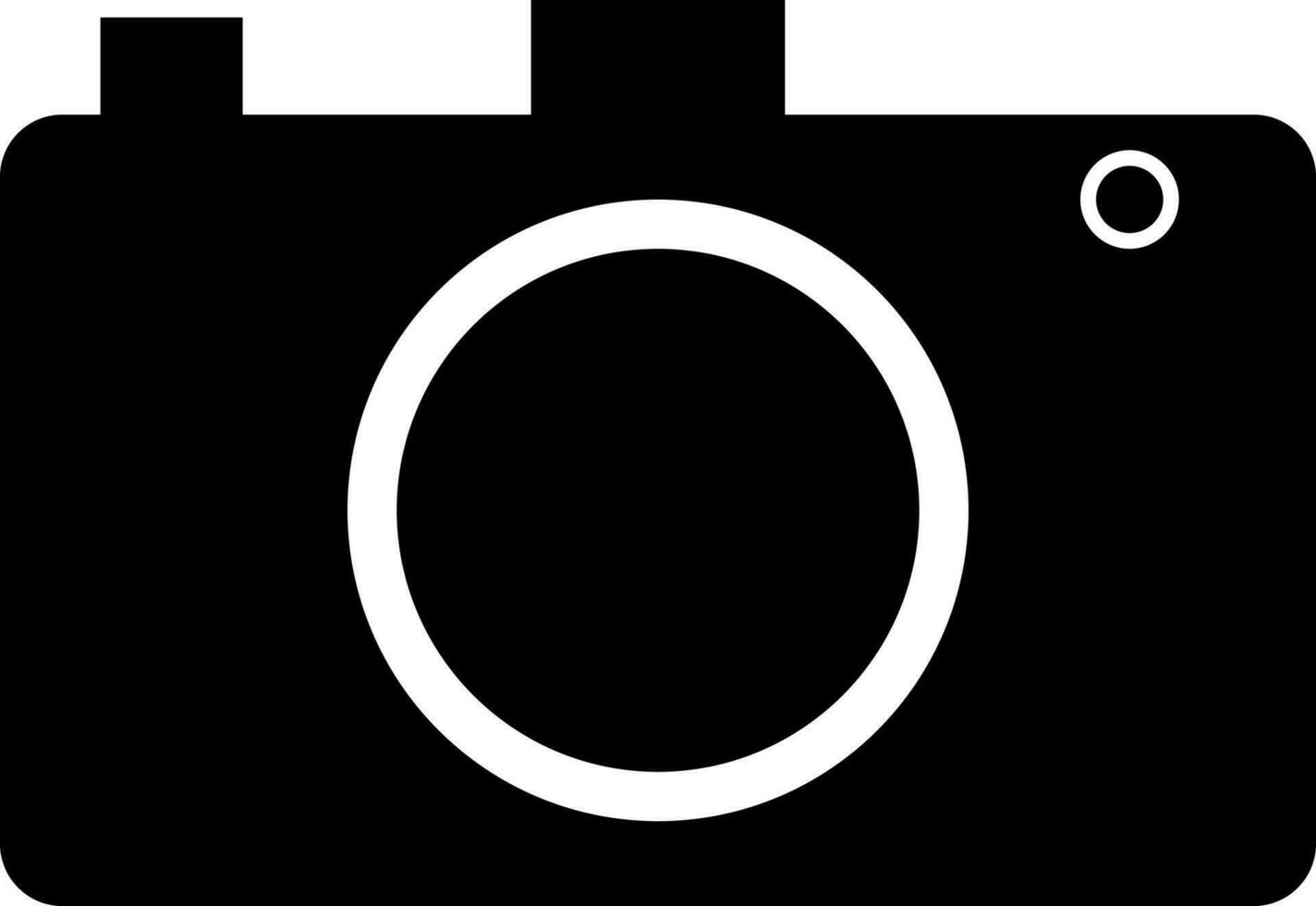 Black and White camera icon in flat style. vector