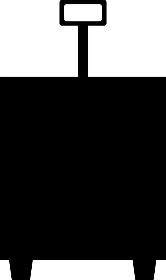 Isolated luggage bag icon in black color. vector