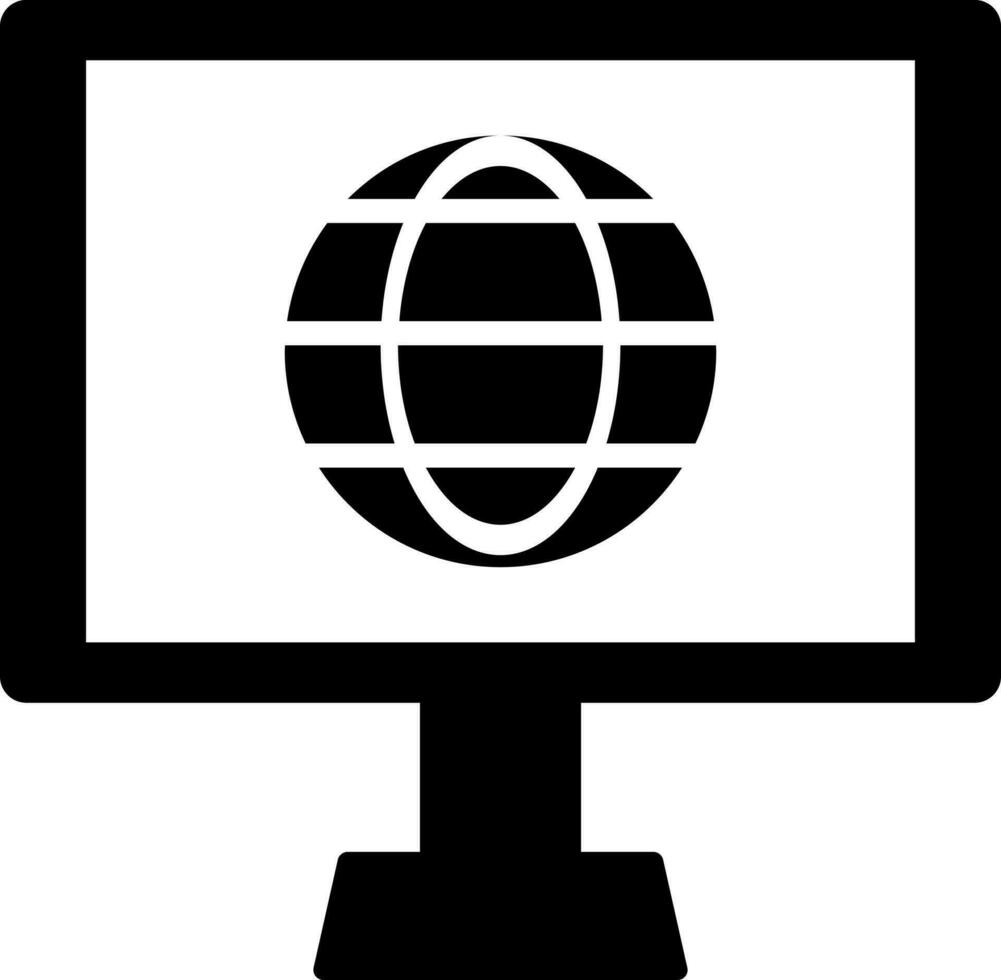 Browser connection or Computer internet connection icon. vector