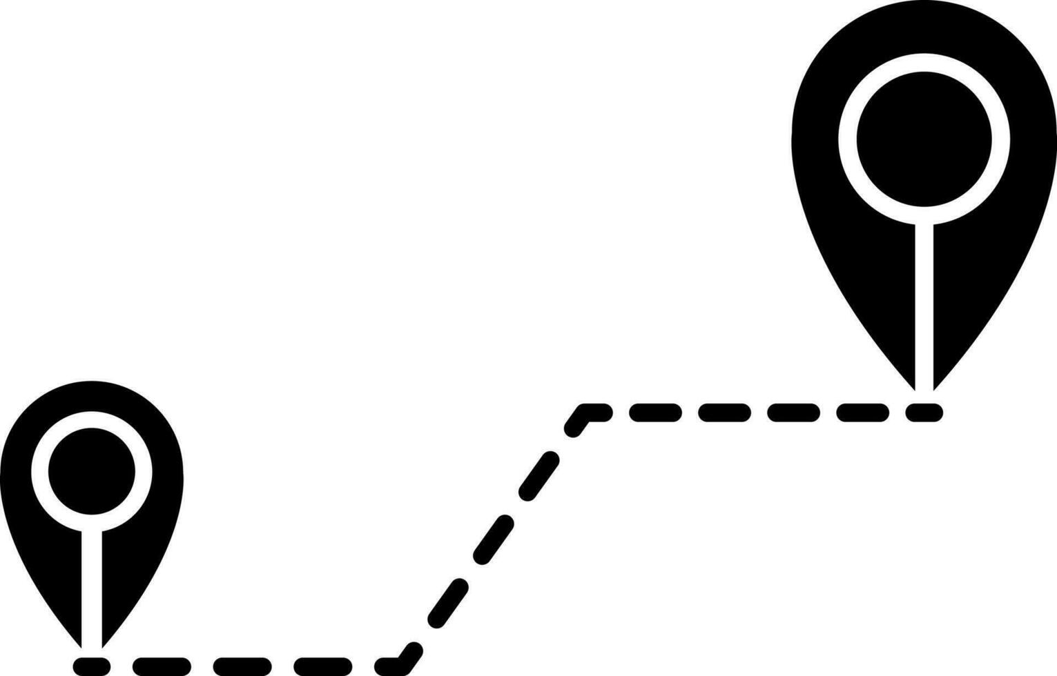 Route or location icon in flat style. vector