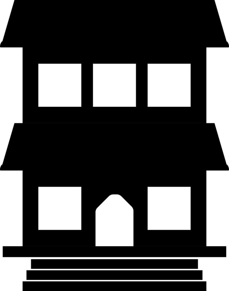 Vector sign or symbol of building in Black and White color.