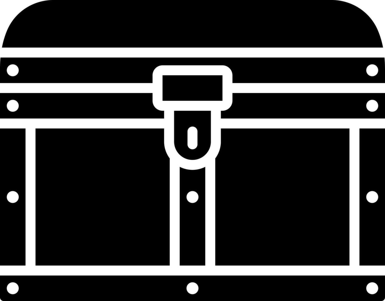 Glyph illustration of treasure box icon. vector