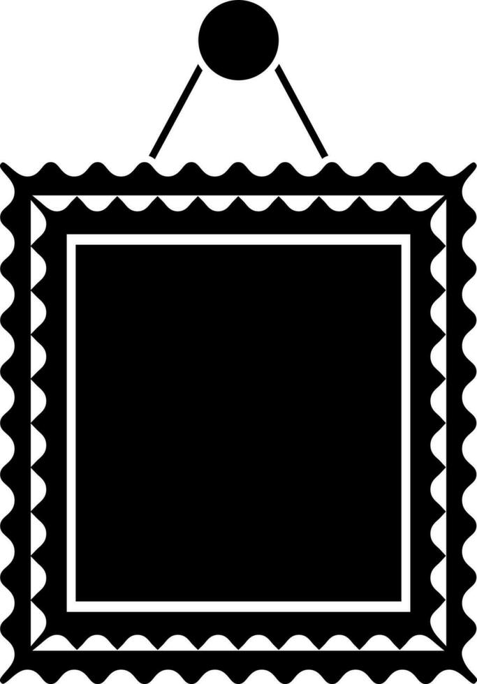 Hanging frame icon in Black and White color. vector
