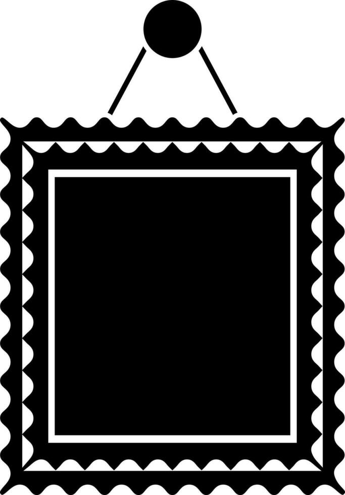 Hanging frame icon in Black and White color. vector