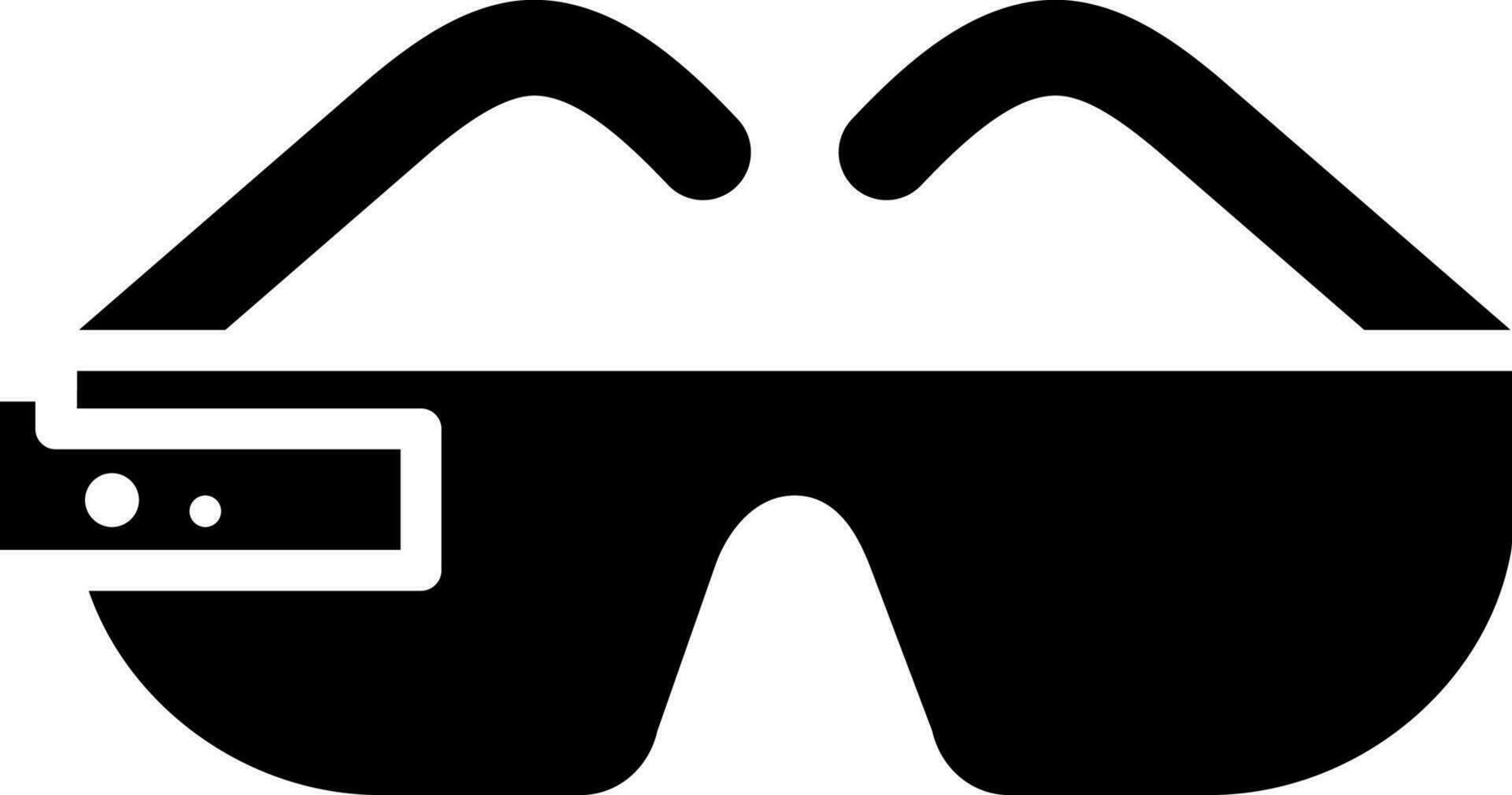 Black and White illustration of smart glasses icon. vector
