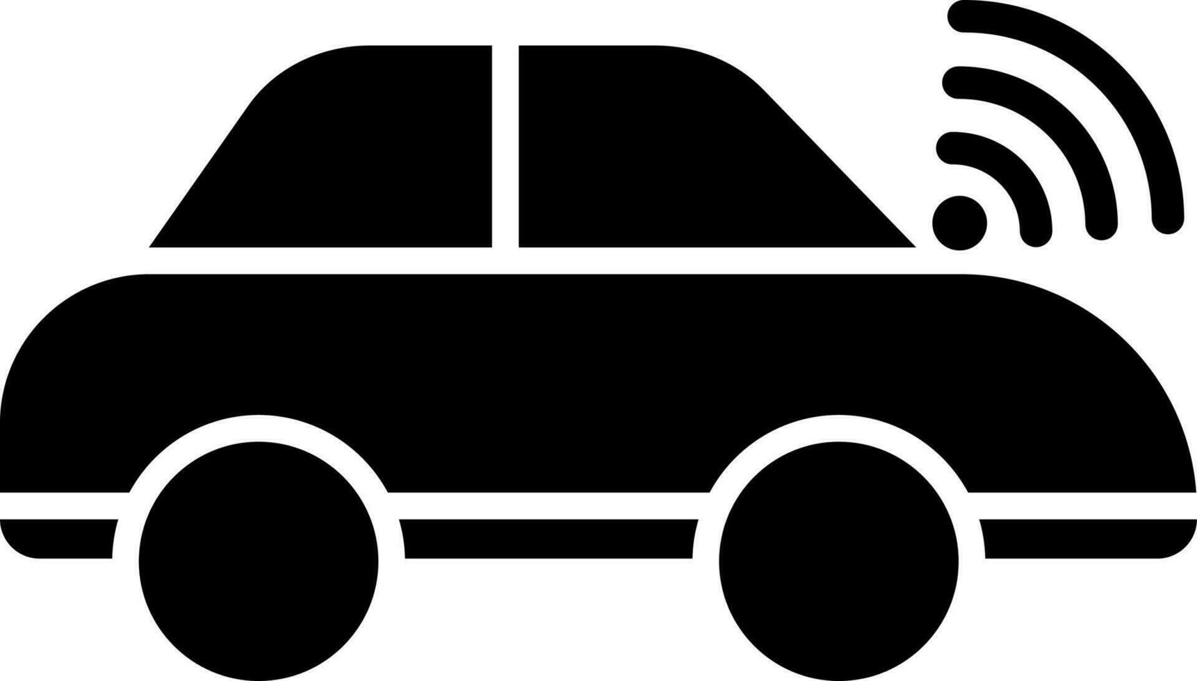 Autonomous car icon in Black and White color. vector