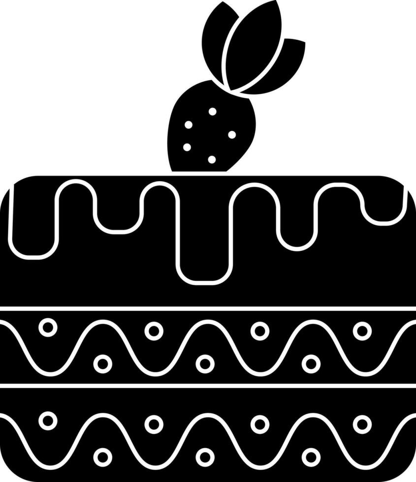 Delicious cake icon with strawberry. vector