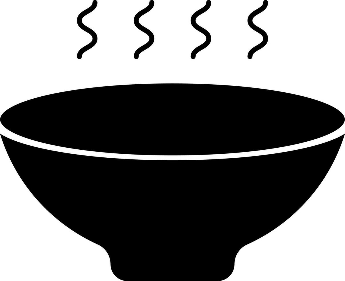 Hot soup glyph sign or symbol in flat style. vector