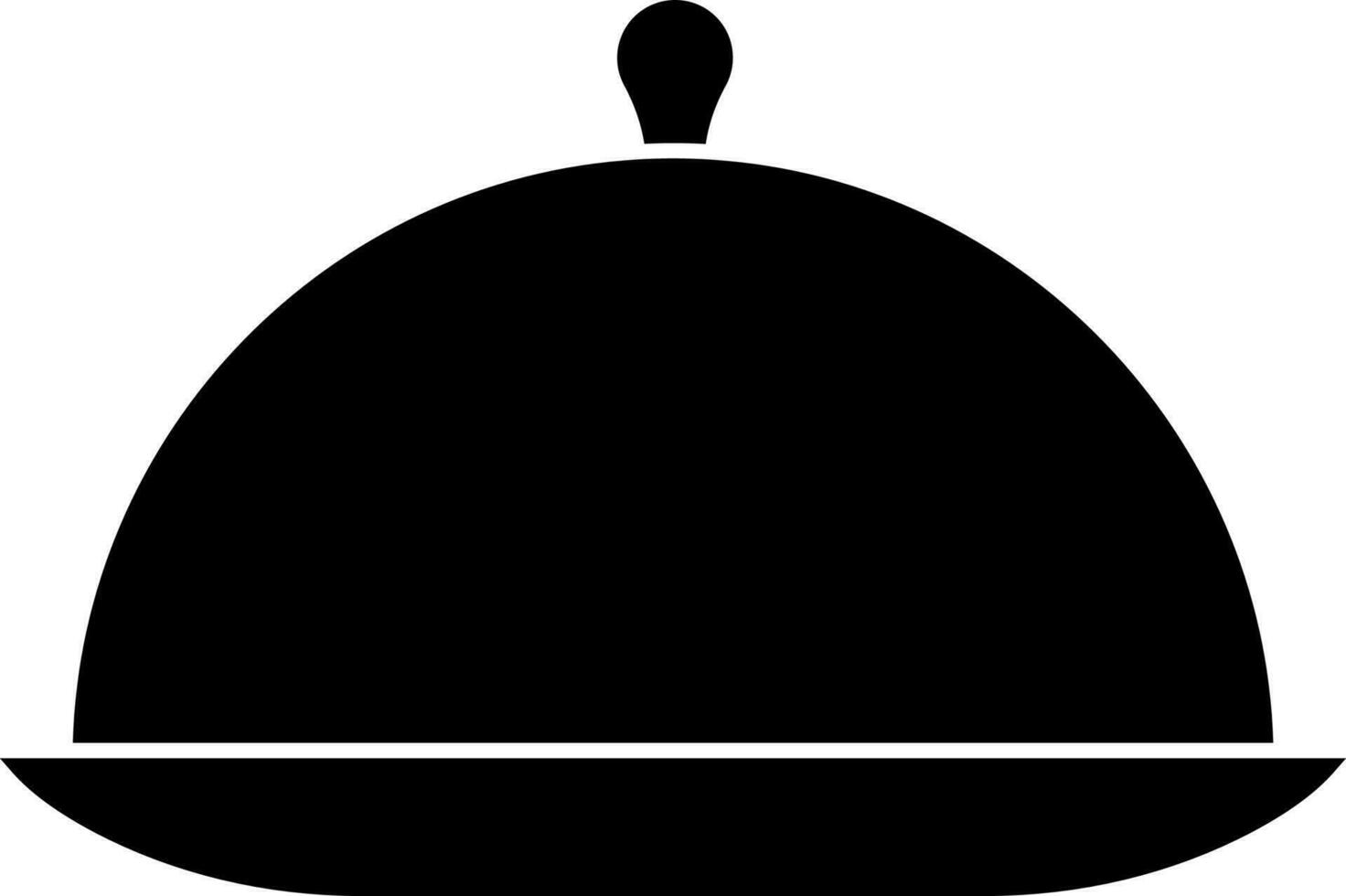 Serving dish or cloche icon in flat style. vector