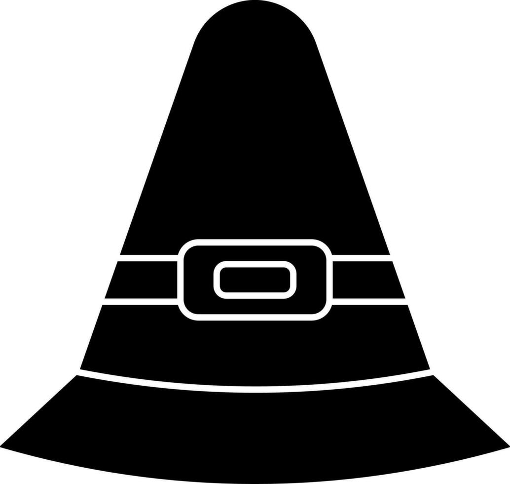 Flat style pilgrim hat icon. vector