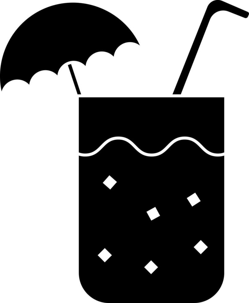Cocktail or beverage glyph sign or symbol. vector