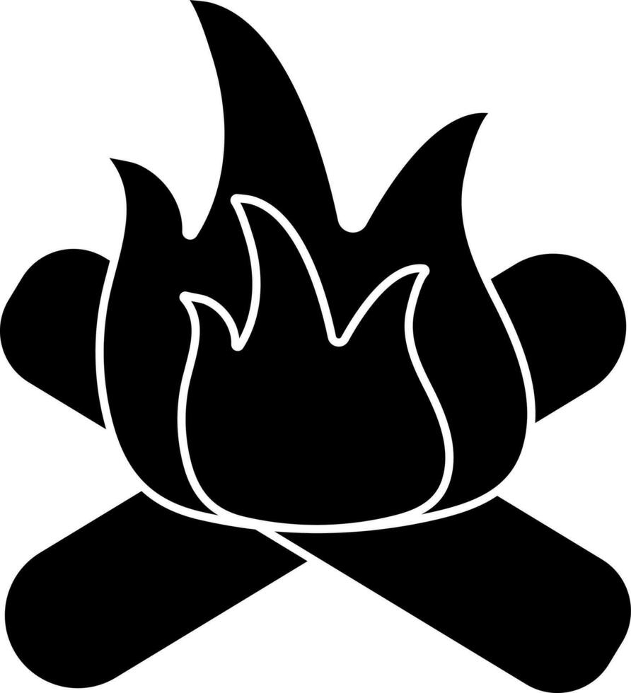 Campfire glyph icon in flat style. vector