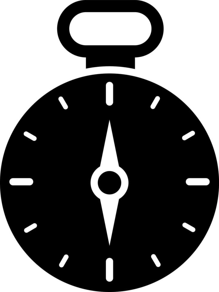 Black and White illustration of compass flat icon. vector