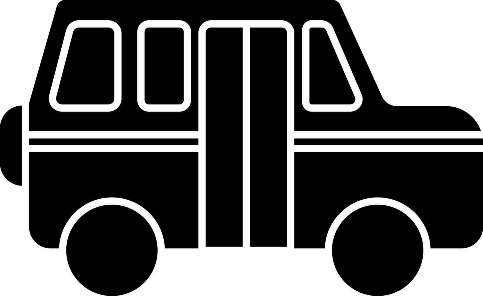 Black and White taxi car in flat style. Glyph icon or symbol. vector