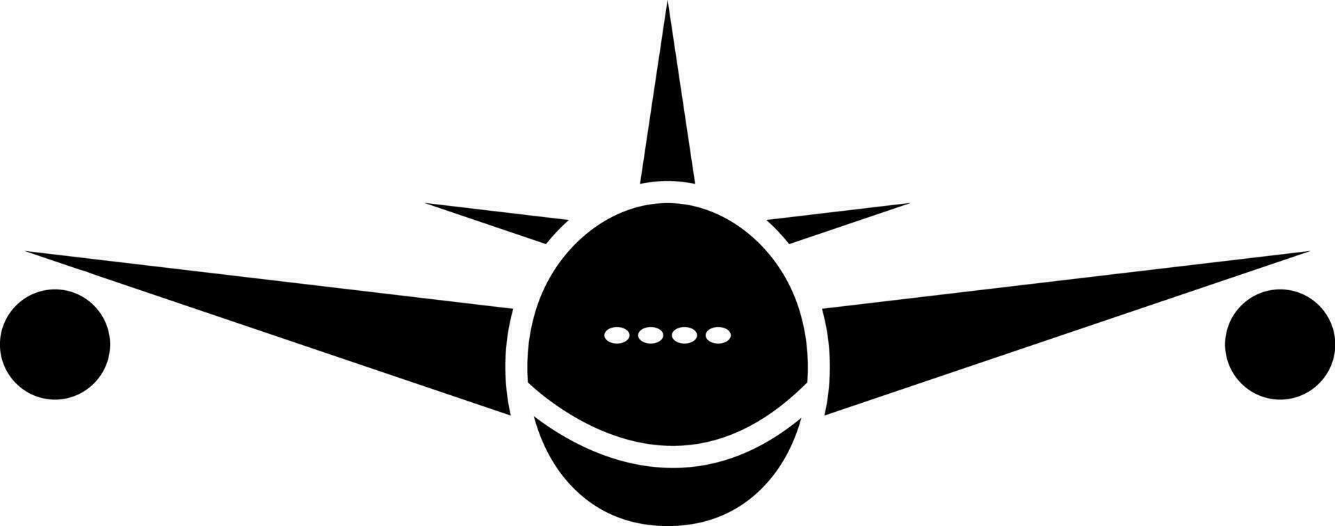 aislado avión icono en negro color. vector