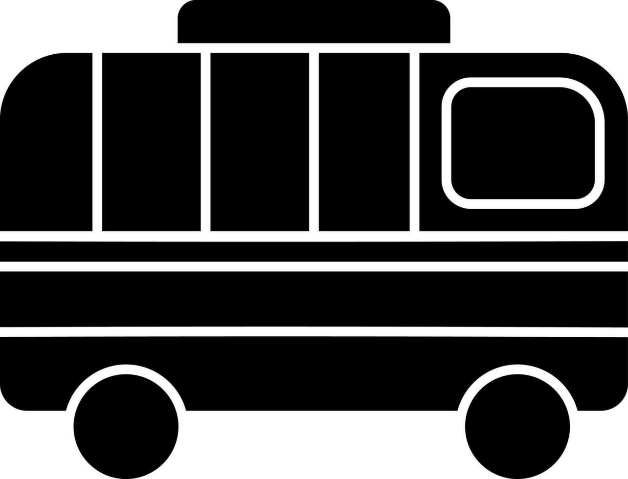 negro y blanco autobús icono en plano estilo. vector