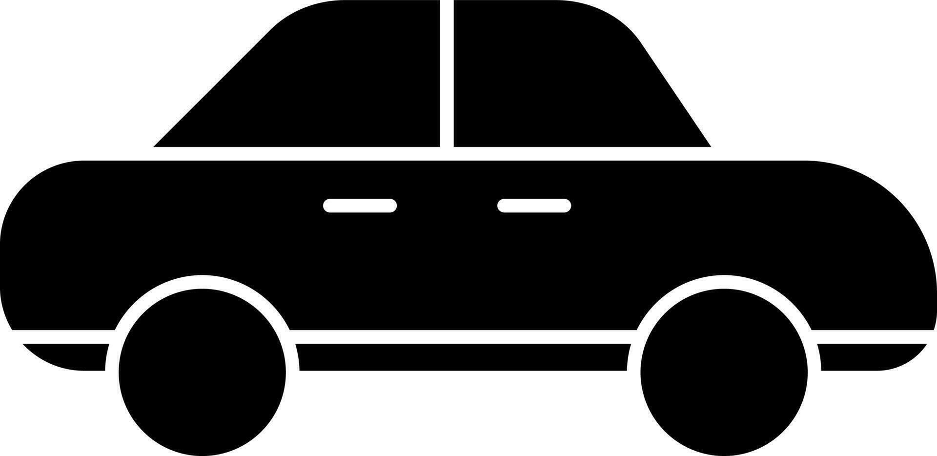 Black taxi car icon in flat style. vector