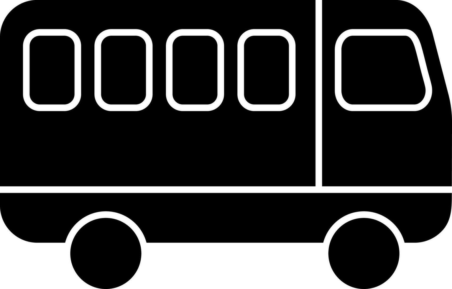 Glyph icon of mini bus in black and white color. vector