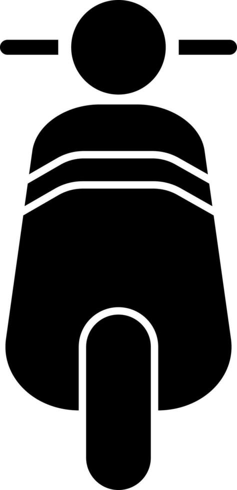 Front view of scooter in Black and White color. vector