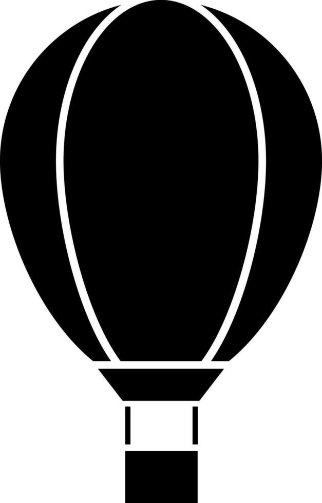 Icon of black hot air balloon in flat style. vector