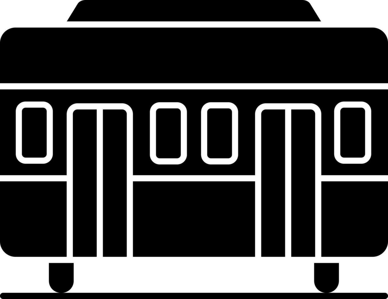 Icon of Black and White bus in flat style. vector