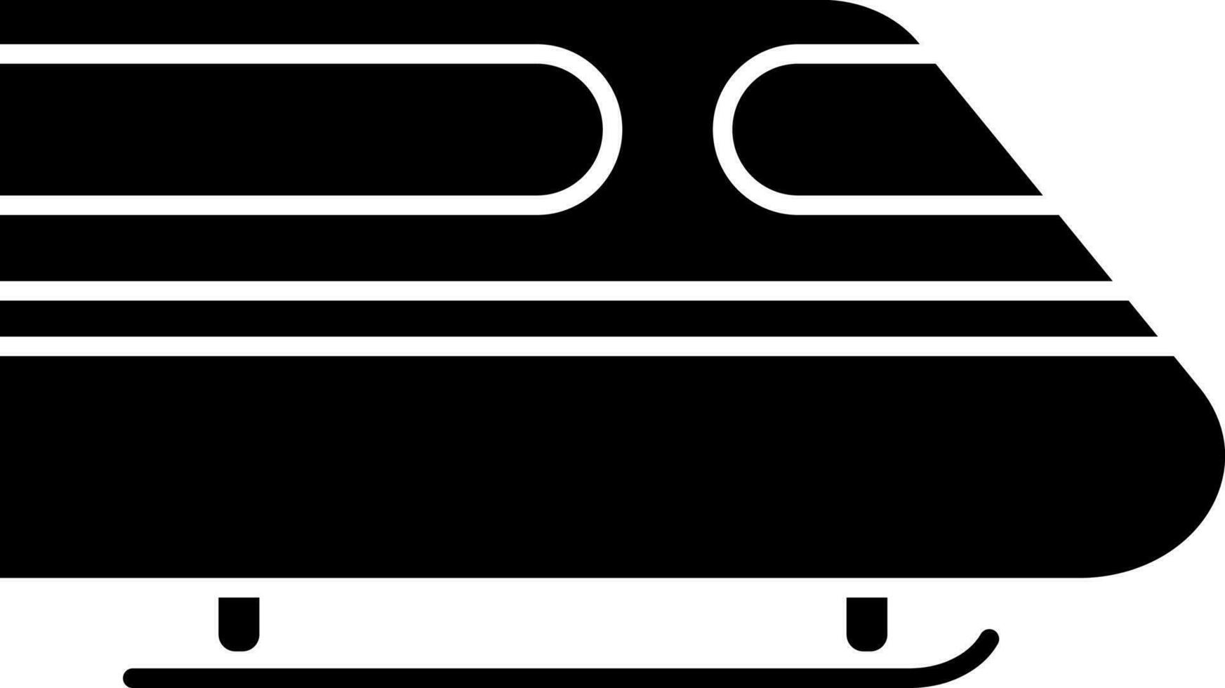 Black and White bulet train icon in flat style. vector