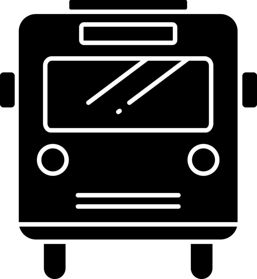 Glyph icon of Black and White bus in flat style. vector