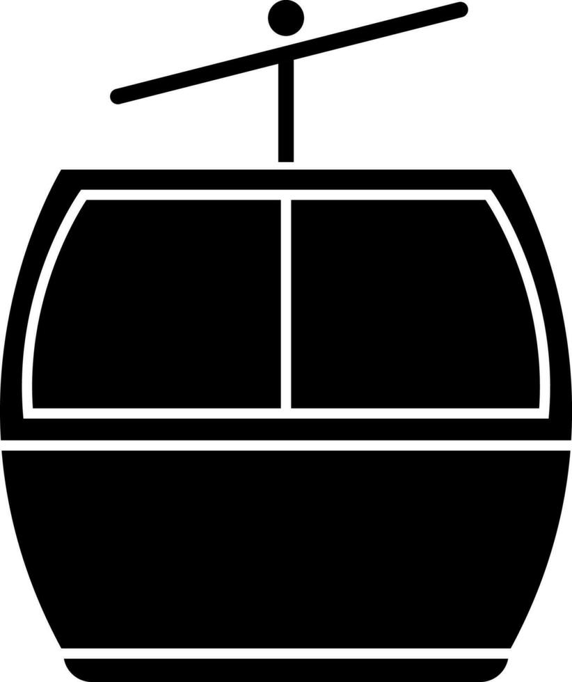 Isolated cable car icon in black color. vector