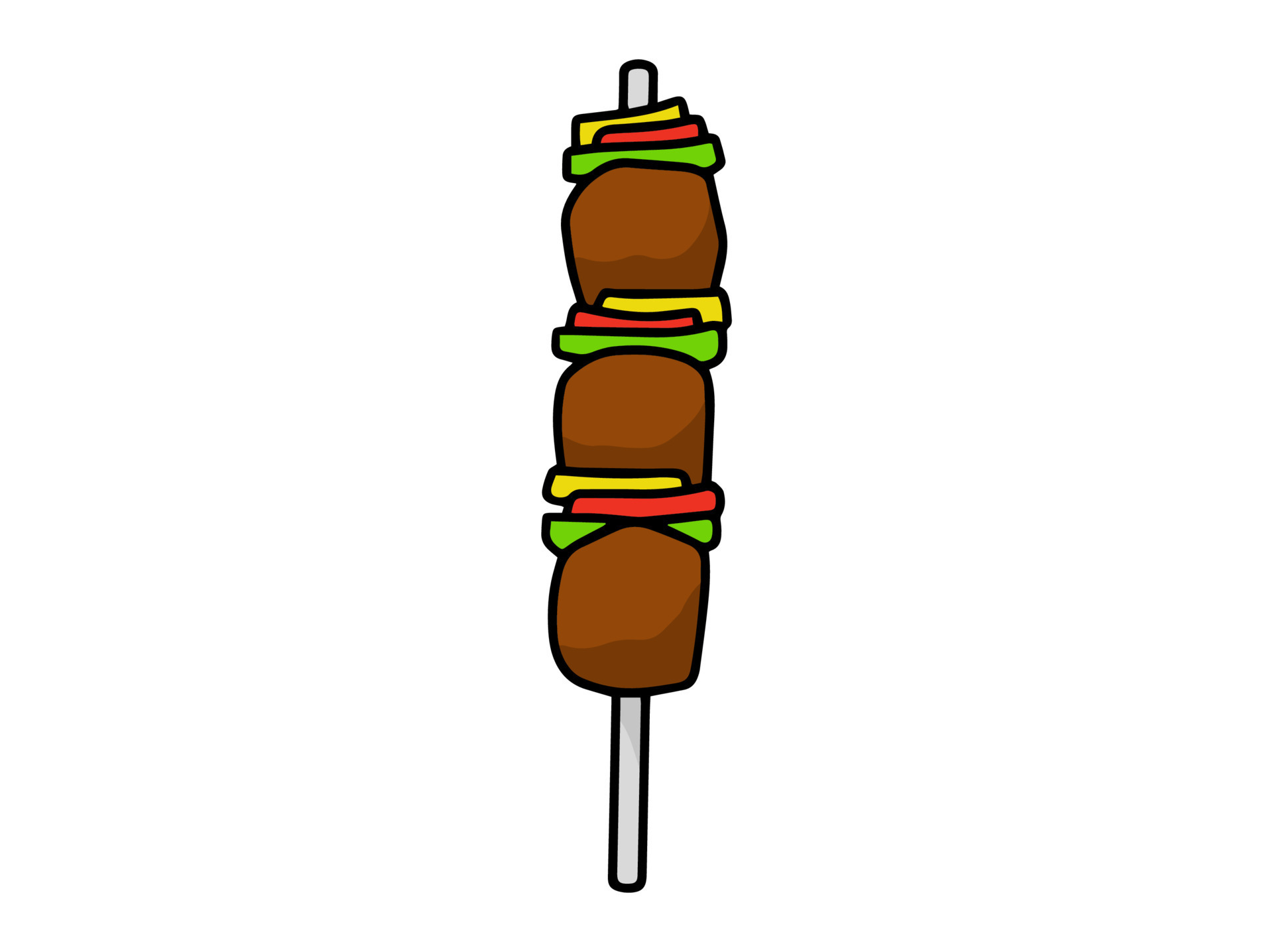 Kebab stick Clip Art Illustration 24276910 Vector Art at Vecteezy