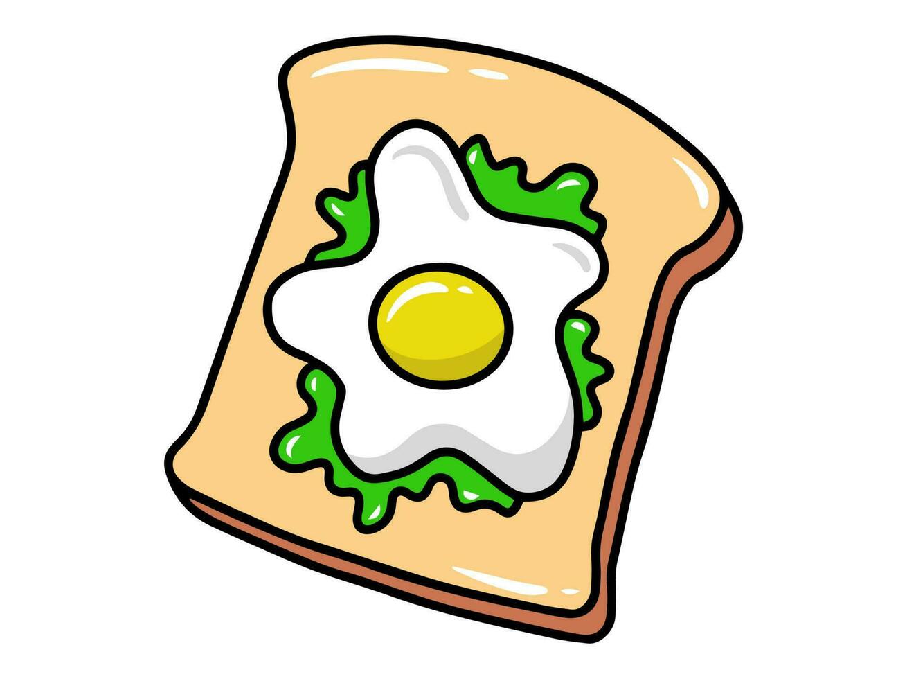 Bread, Egg and Vegetable Illustration vector