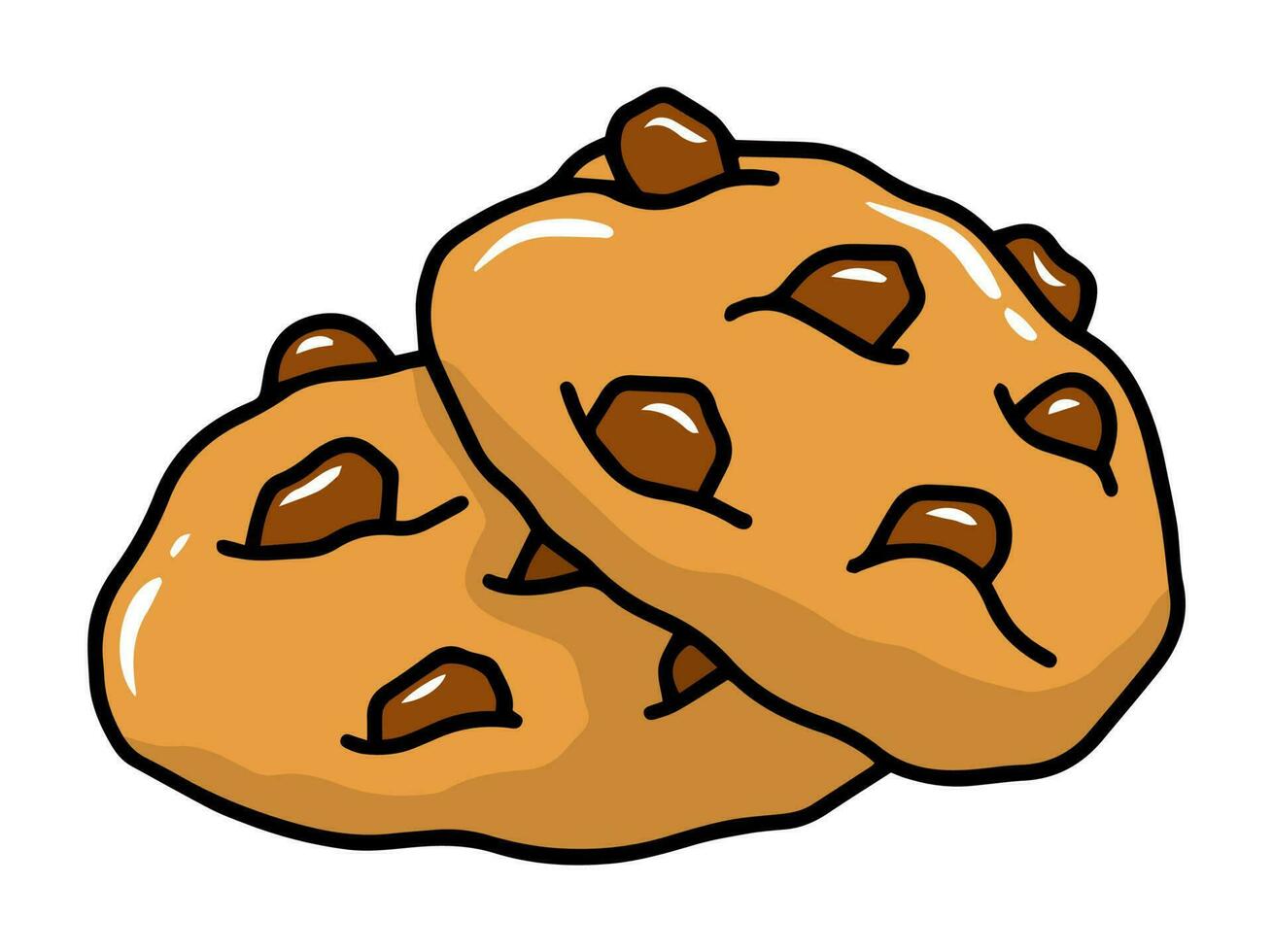 chocolate chip galletas acortar Arte ilustración vector