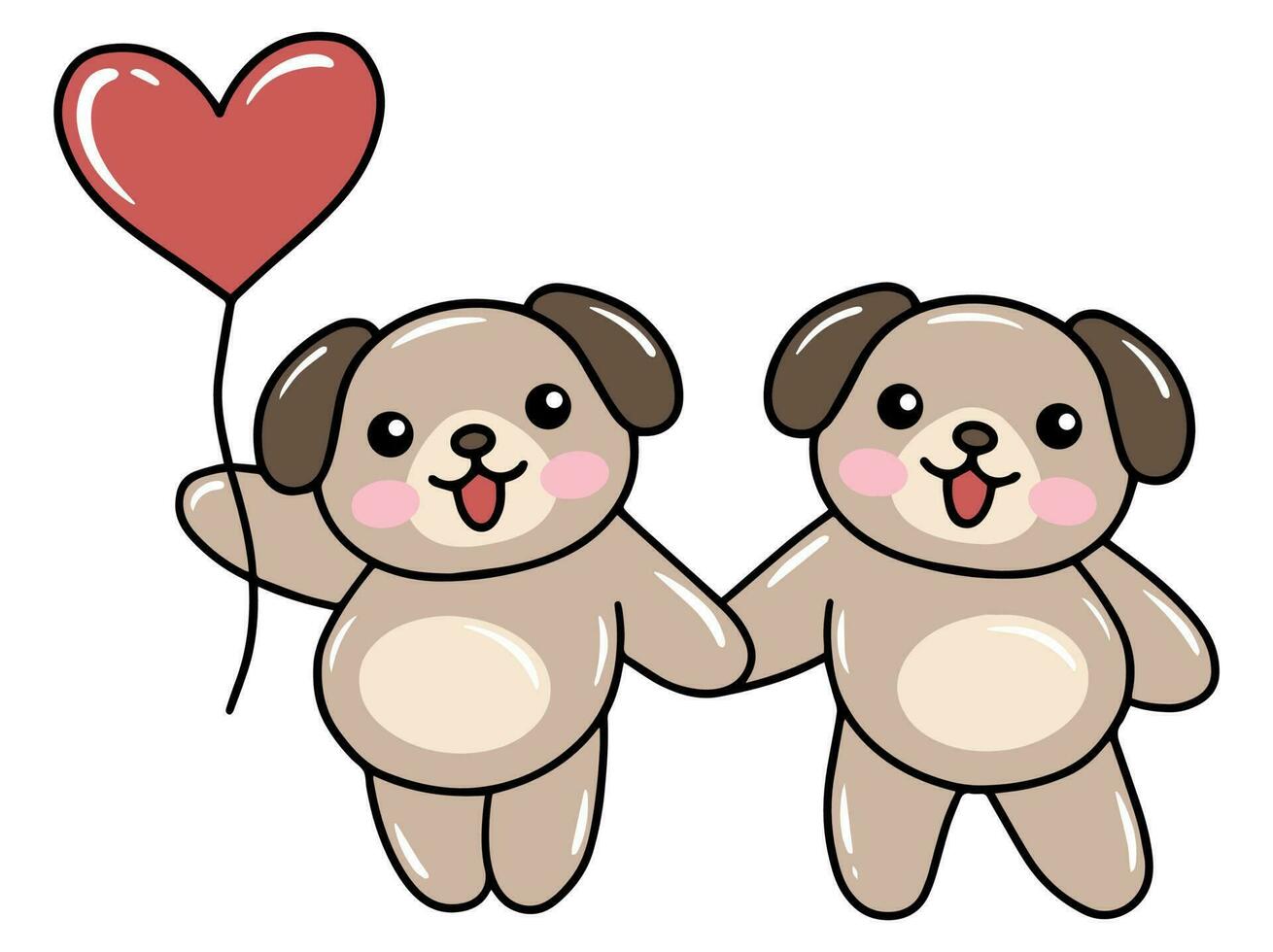 perro dibujos animados linda para san valentin día vector