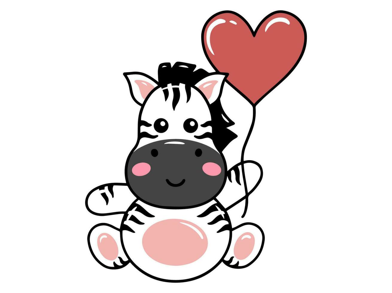 Cute cartoon Zebra drawing illustration vector