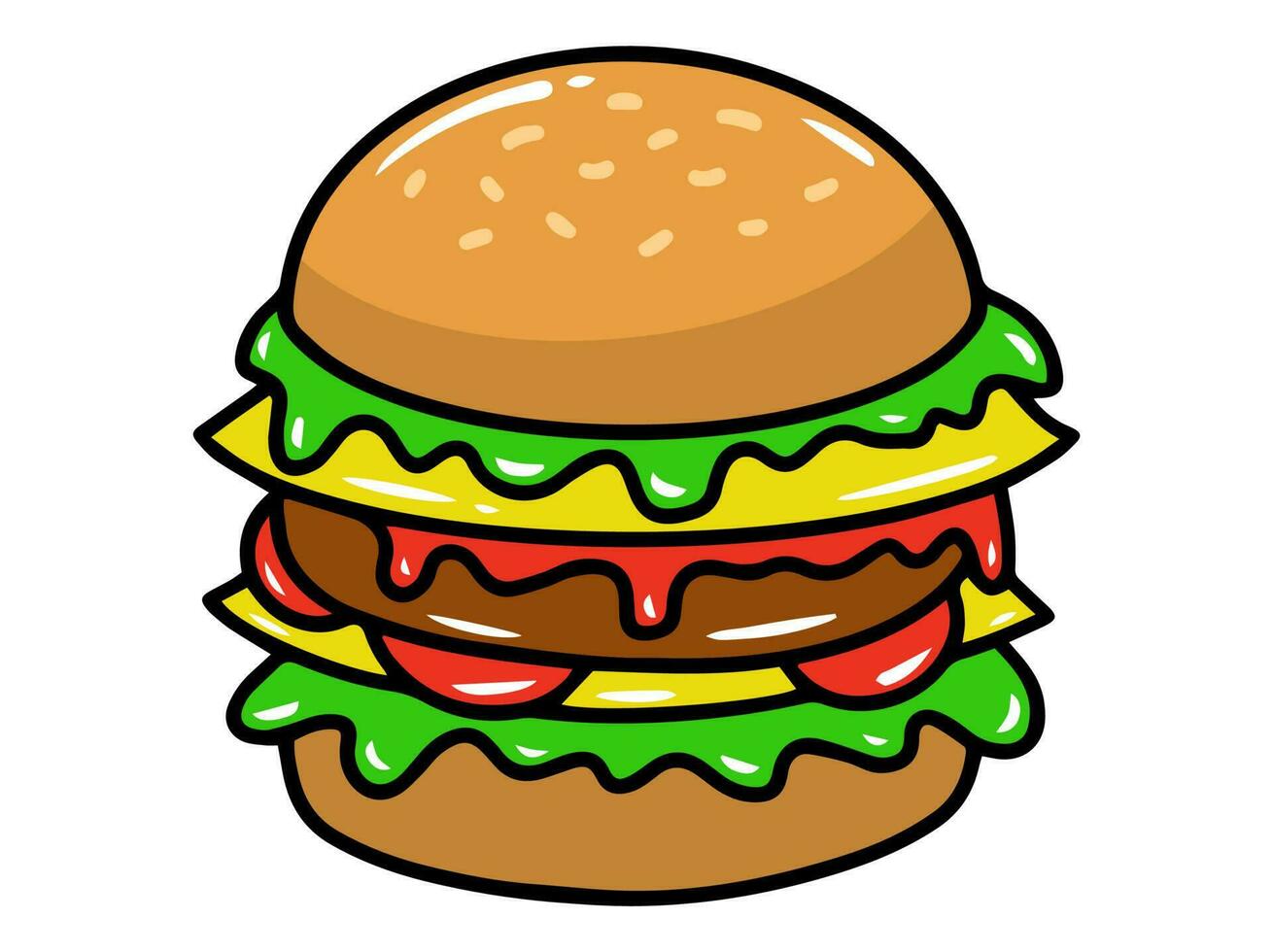 hamburguesa rápido comida clipart ilustración vector