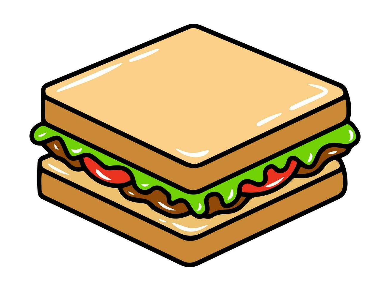 Sandwich Fast Food Clipart Illustration vector