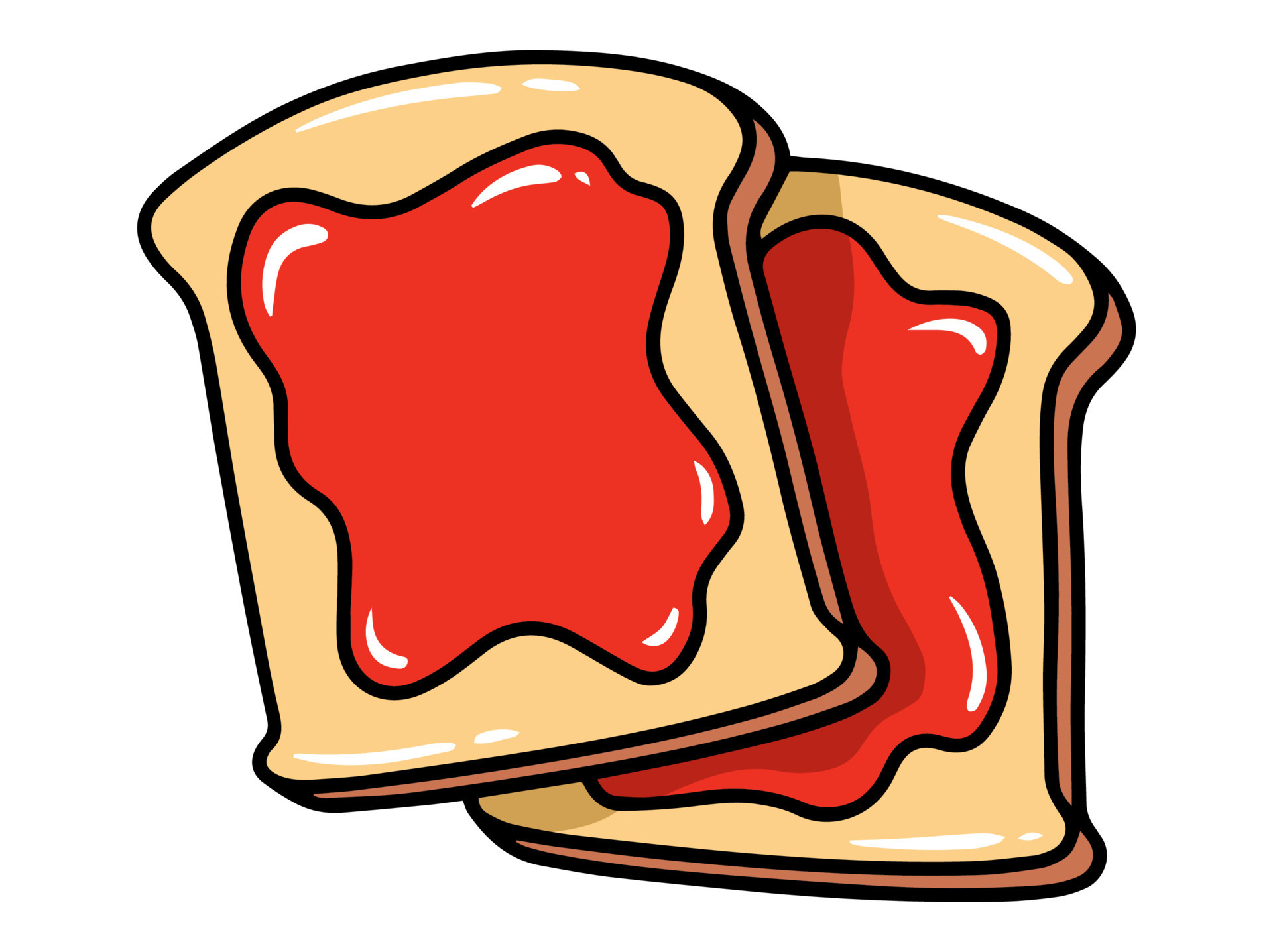 Bread with jam Clip Art Illustration 24276988 Vector Art at Vecteezy