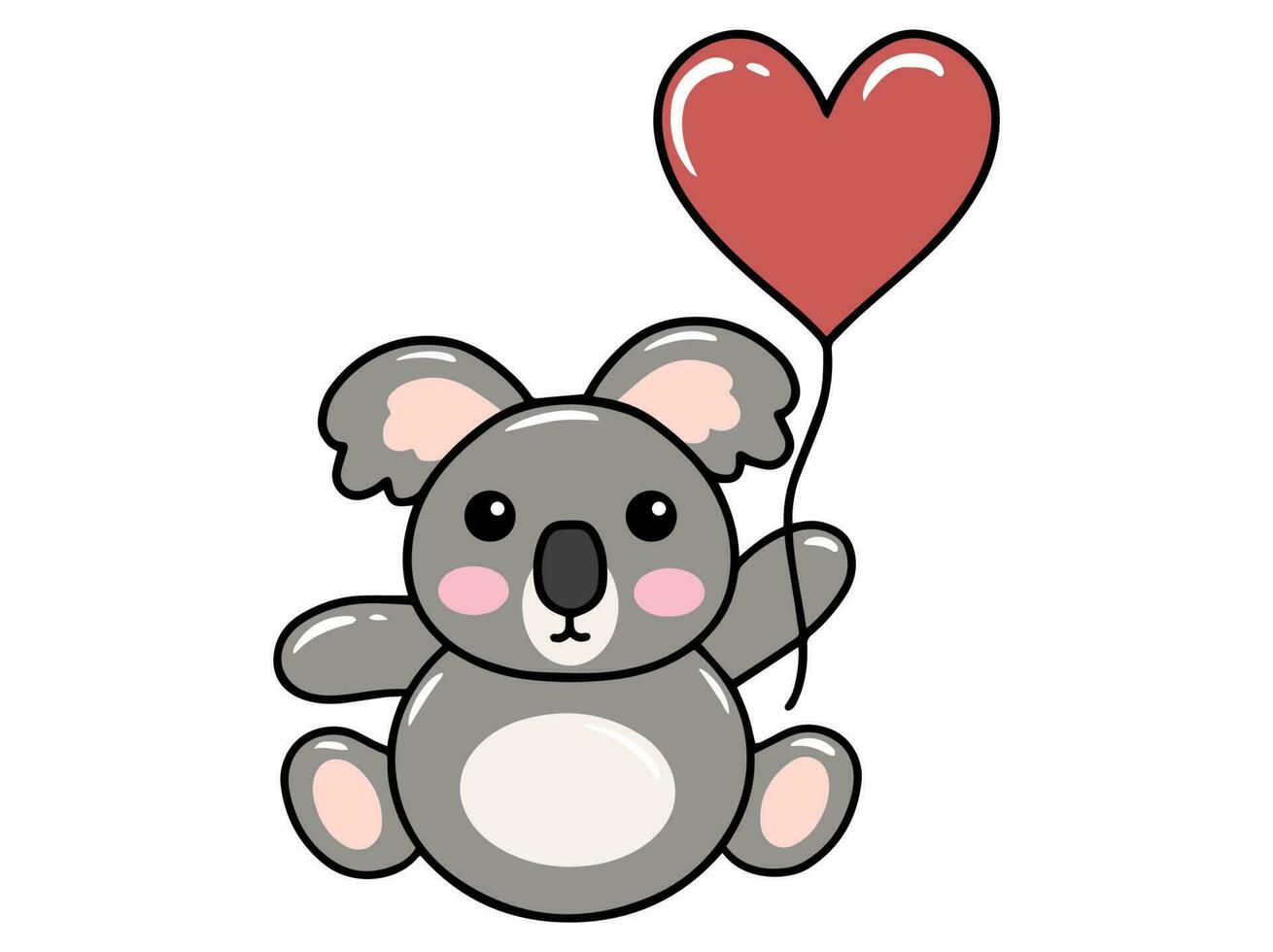 Koala Cartoon Cute for Valentines Day vector
