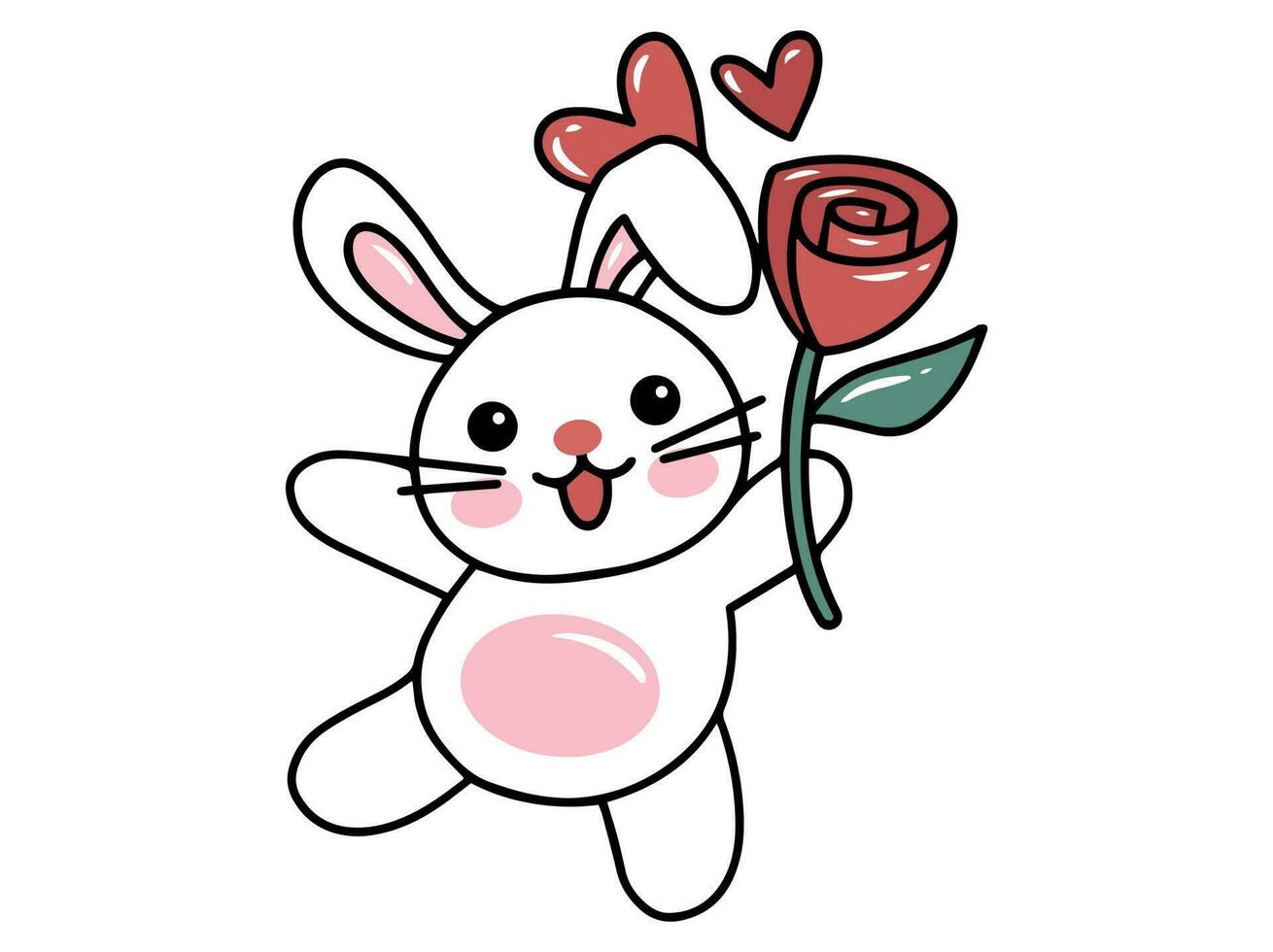 Bunny Cartoon Cute for Valentines Day vector