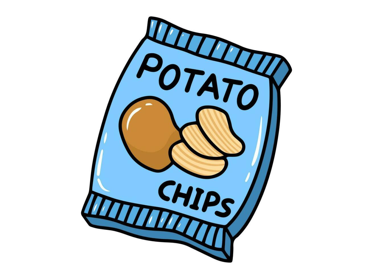 Potato Chips Clip Art Illustration vector